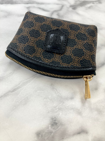 CELINE Macadam Blason 零皮夾黑色復古 bkk5ba 