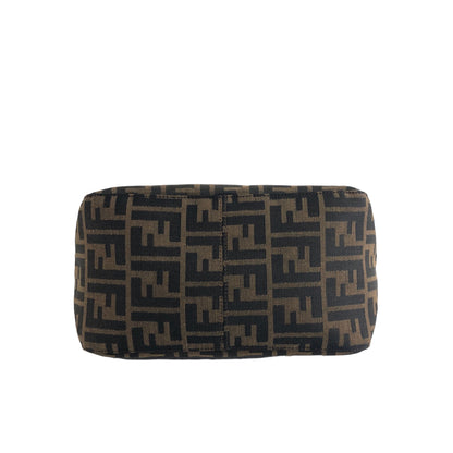 FENDI Zucca Jacquard Leather Shoulder bag Hobobag Brown Vintage a23v5e