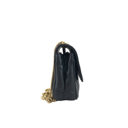 CELINE Triomphe Chain Shoulder bag Black Vintage pt5aps