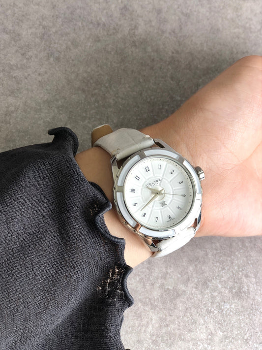 CELINE Quartz Watch White Vintage x4tfzi
