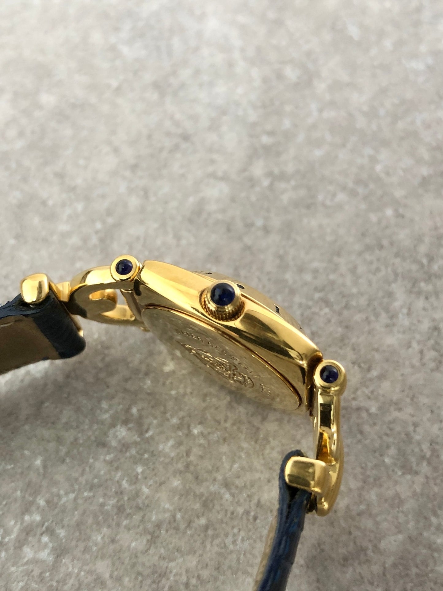 GUCCI Horse Bit Watch Gold×Blue Vintage dfsa2j