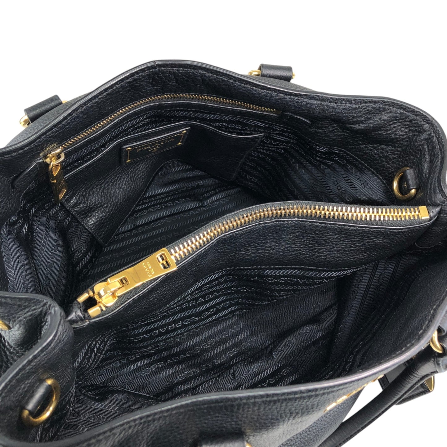 PRADA Logo Two-way Handbag Shoulder bag Black Vintage 7kpf4k