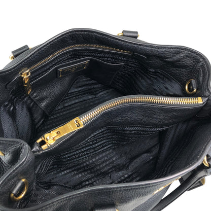 PRADA Logo Two-way Handbag Shoulder bag Black Vintage 7kpf4k