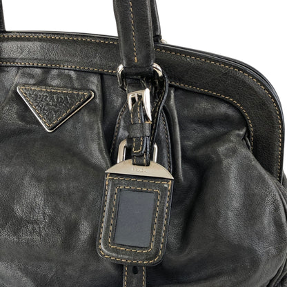 PRADA Triangle Logo Handbag Gray Vintage x8guys
