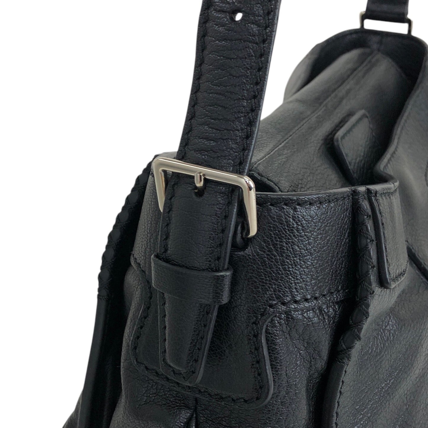 CELINE Logo Shoulder bag Hobobag Black Vintage b8ejp4
