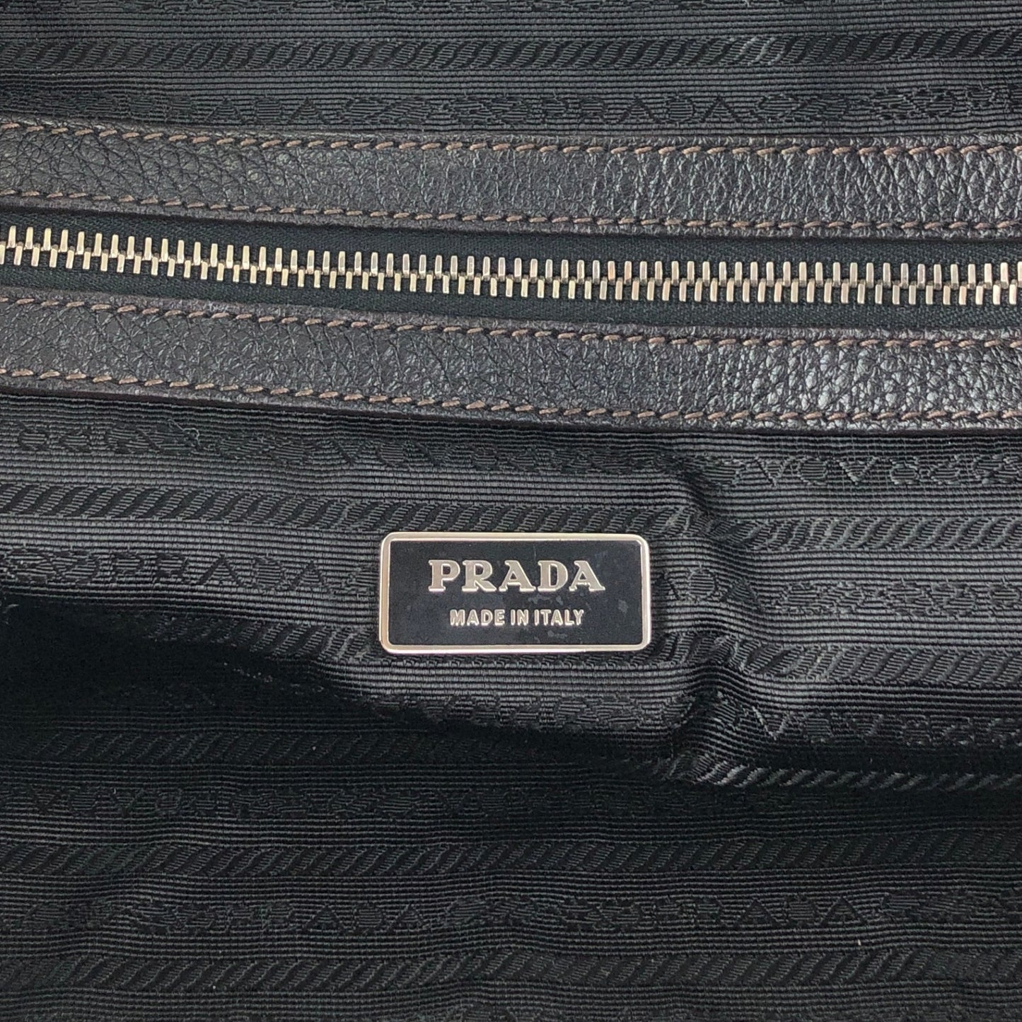 PRADA Logo Embossed Small Boston bag Handbag Black Vintage f8pbsn