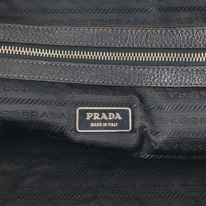 PRADA Logo Embossed Small Boston bag Handbag Black Vintage f8pbsn