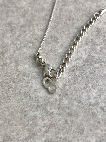 Christian Dior CD Logo Necklace Silver Vintage ixy3ku