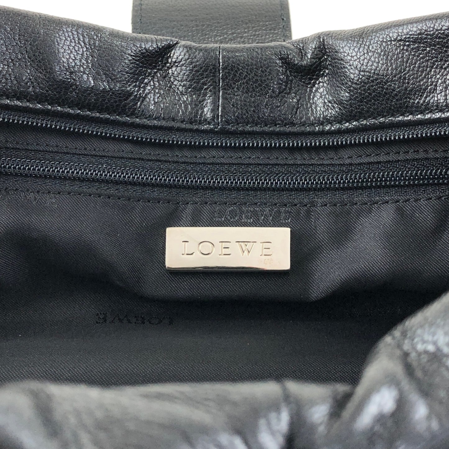 LOEWE Anagram Handbag Black Vintage sf28ij