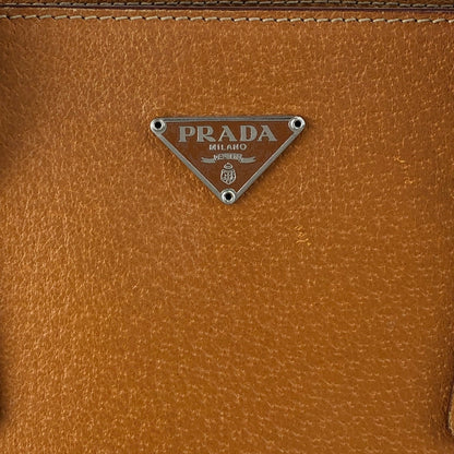 PRADA Triangle Logo Totebag Brown Vintage isz7da