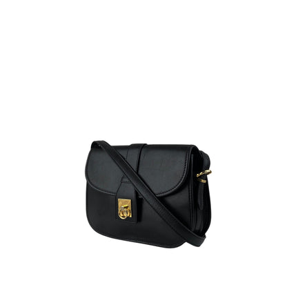 CELINE Gancini Shoulder bag Black Vintage dcwmsj