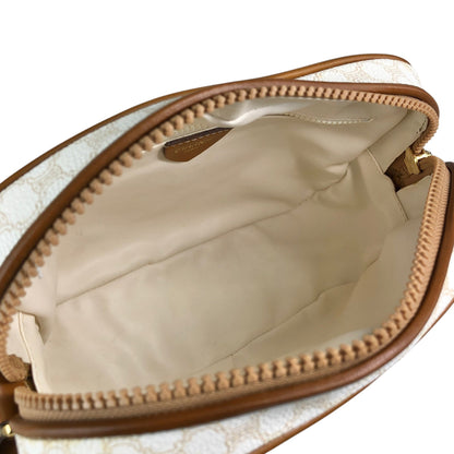 CELINE Macadam Horse Bit Shoulder bag White Vintage wbvsb7