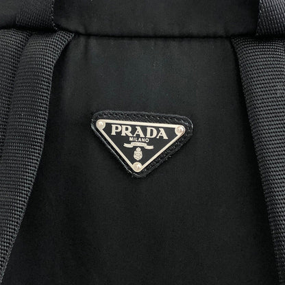 PRADA Triangle Logo Double Pocket  Backpack Black Vintage kpg86v