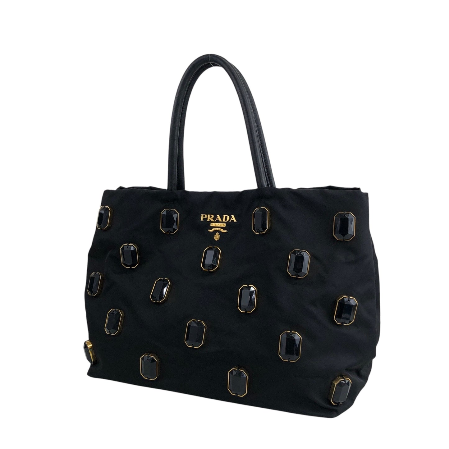 PRADA Logo Shoulder bag Totebag Black Vintage autmuy