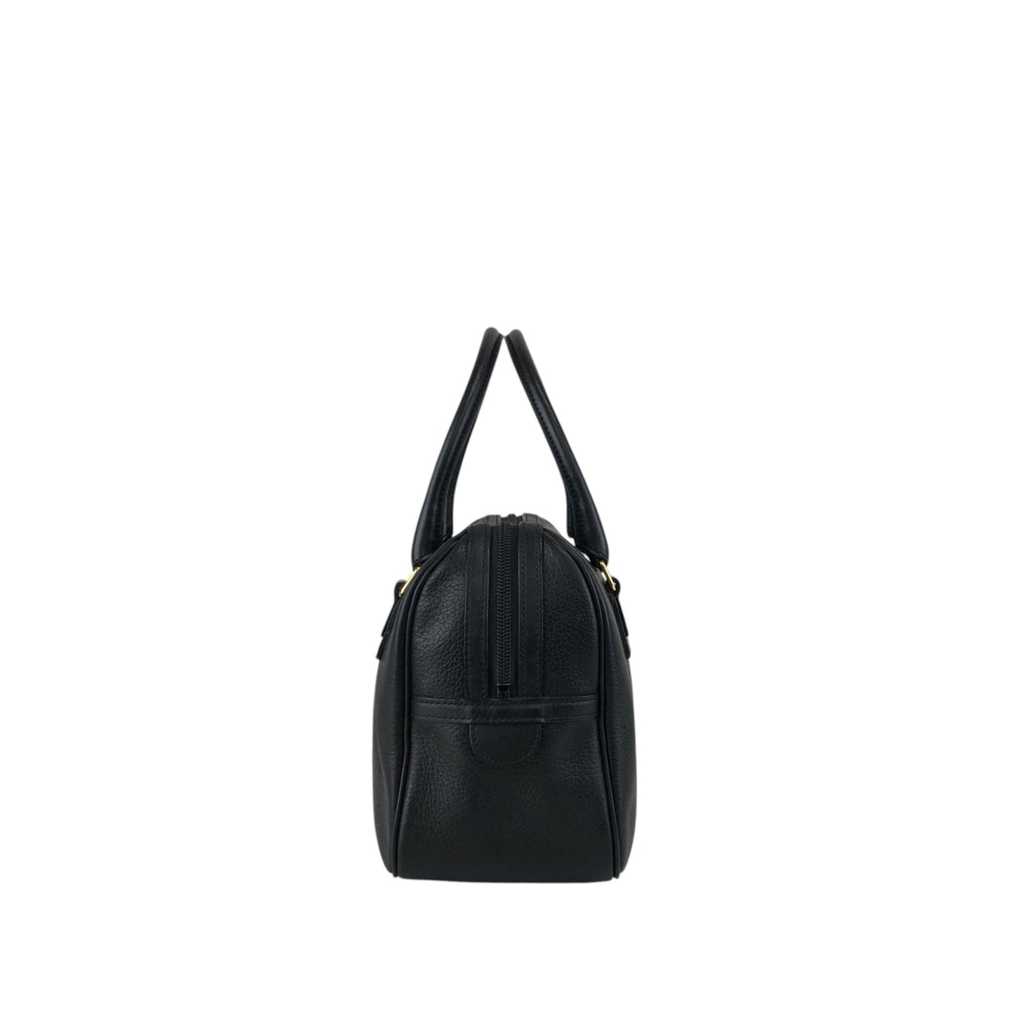BURBERRY Logo Small Boston bag Handbag Black Vintage ny3hki