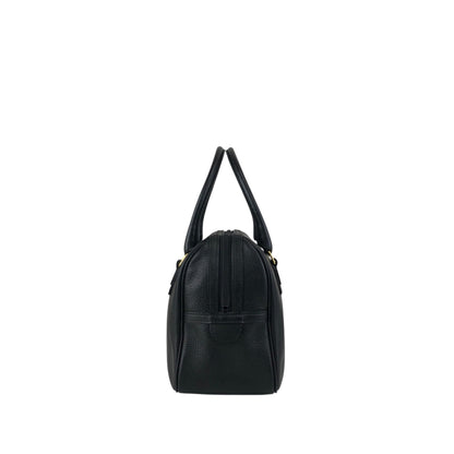 BURBERRY Logo Small Boston bag Handbag Black Vintage ny3hki