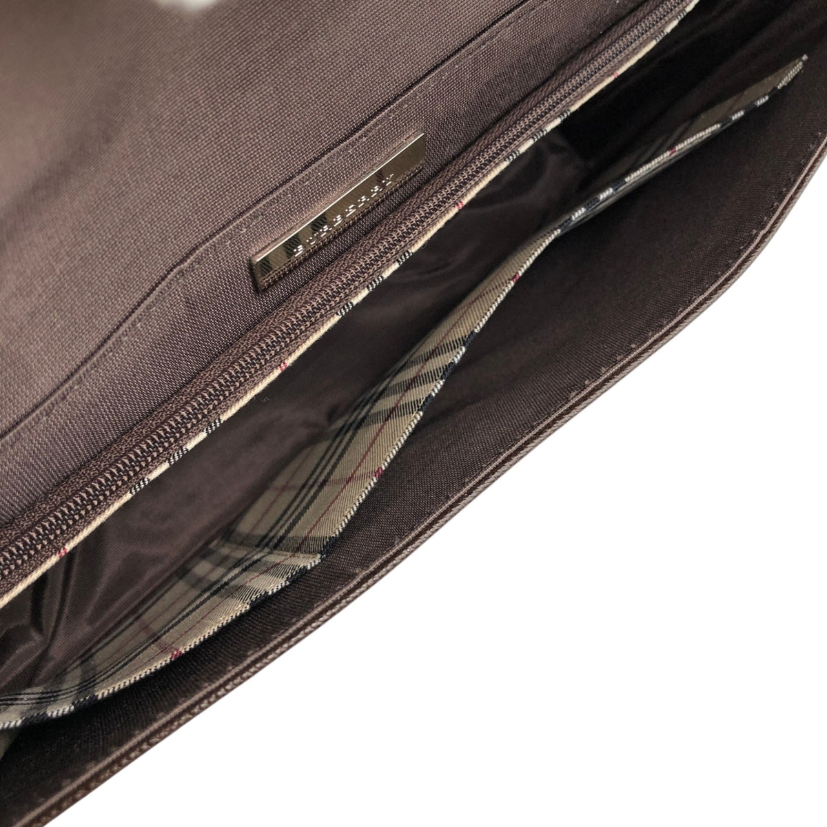 BURBERRY Logo Shoulder bag Brown Vintage hp7jmm