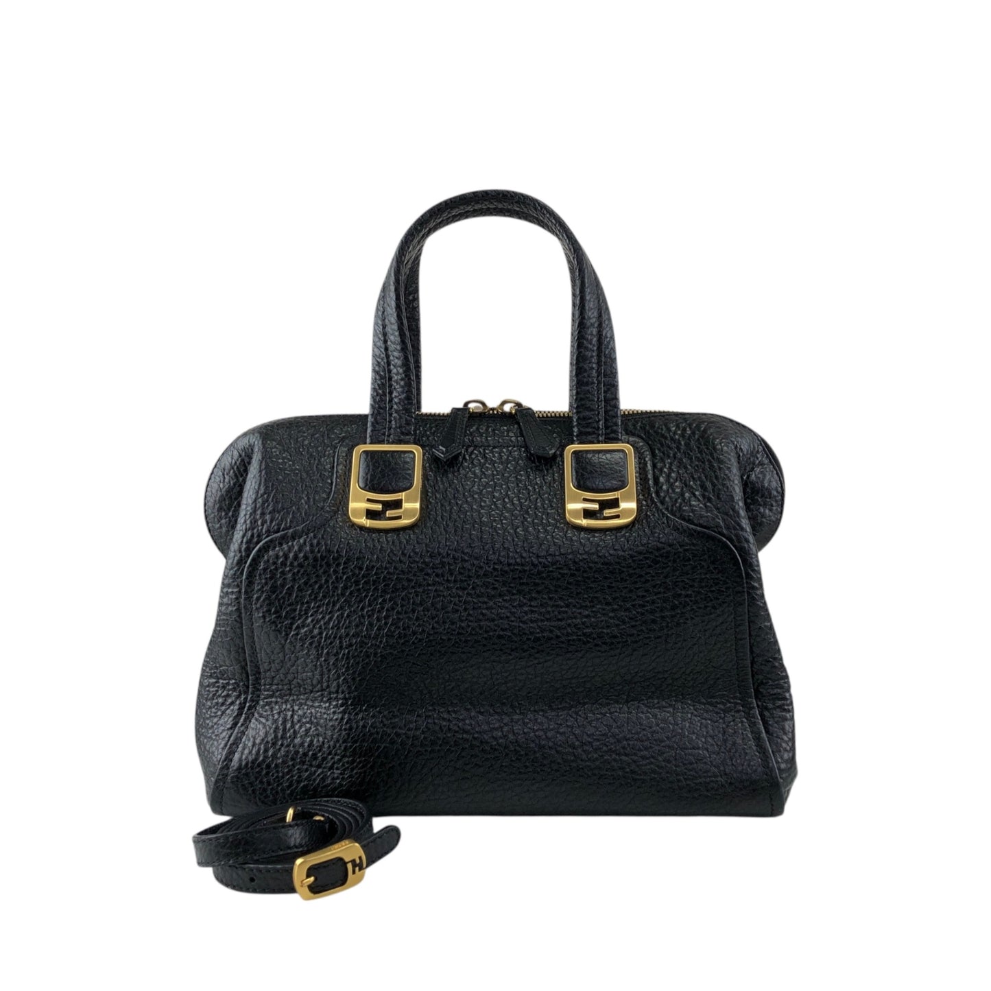 FENDI Two-way Handbag Shoulder bag Black 8BL114-HXF Vintage 66eazz