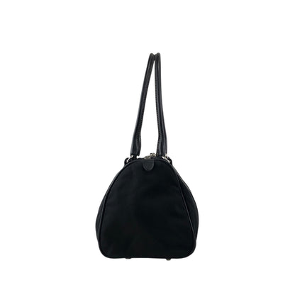 PRADA Triangle Logo Small Boston bag Handbag Black Vintage ixt5hp