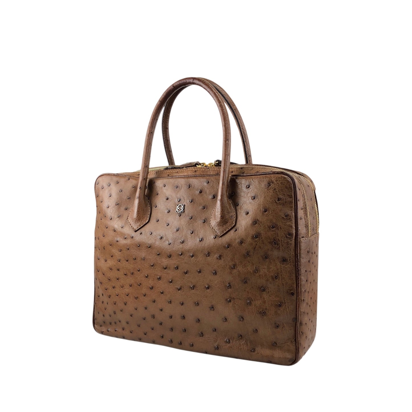 LOEWE Anagram Handbag Brown Vintage pztb8z