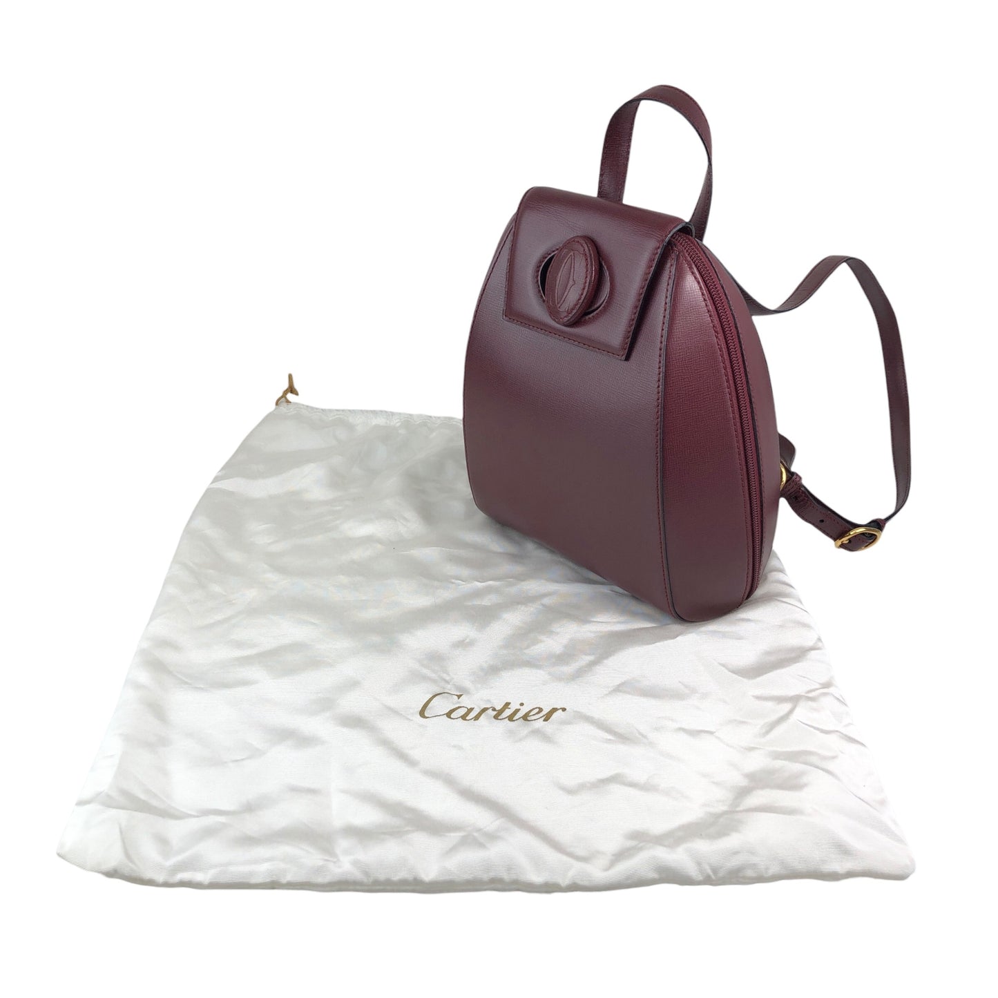 Cartier Turn Lock Backpack Bordeaux Vintage 4bx5iv