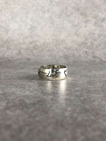 GUCCI Silver Blind For Love Ring Vintage bv4c3r