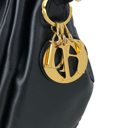 Christian Dior Logo Charm Small Shoulder bag Black Vintage gpxtra