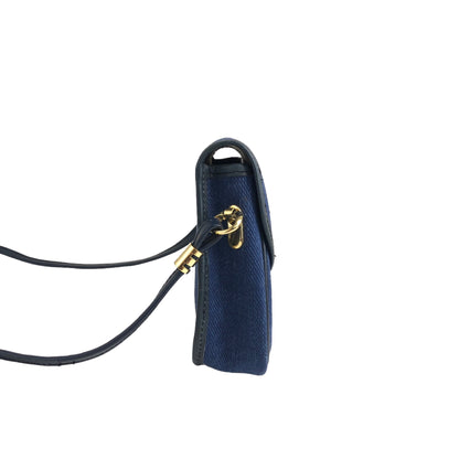 CELINE Blason Denim Small Shoulder bag Indigo Vintage x5cwtz