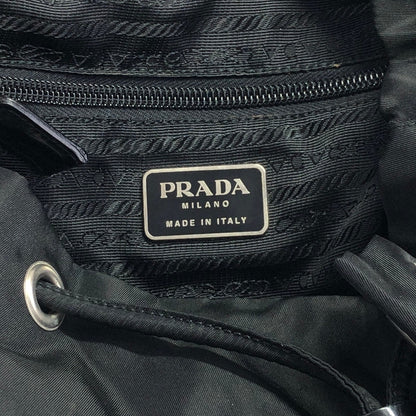 PRADA Triangle Logo Double Pocket  Backpack Black Vintage jpaw6y