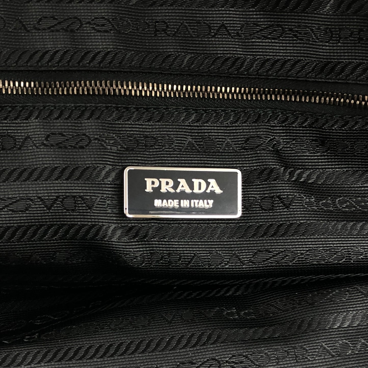 PRADA Tessuto Triangle Logo Padlock Boston bag Handbag Black Vintage 5ybv5s