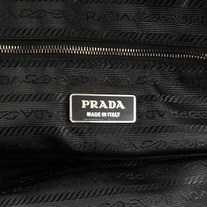 PRADA Tessuto Triangle Logo Padlock Boston bag Handbag Black Vintage 5ybv5s