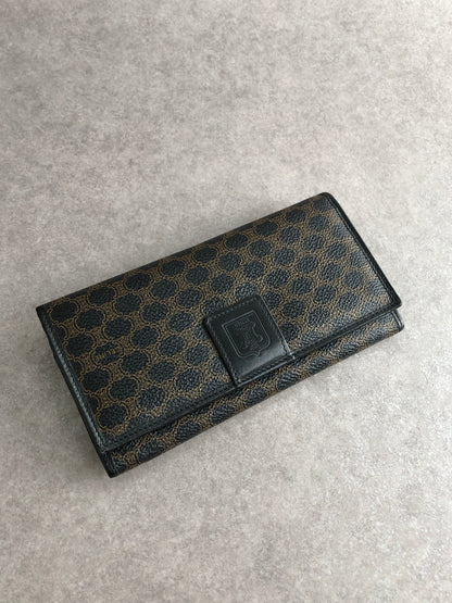 CELINE Macadam Blason Long Wallet Black Vintage d3z87w