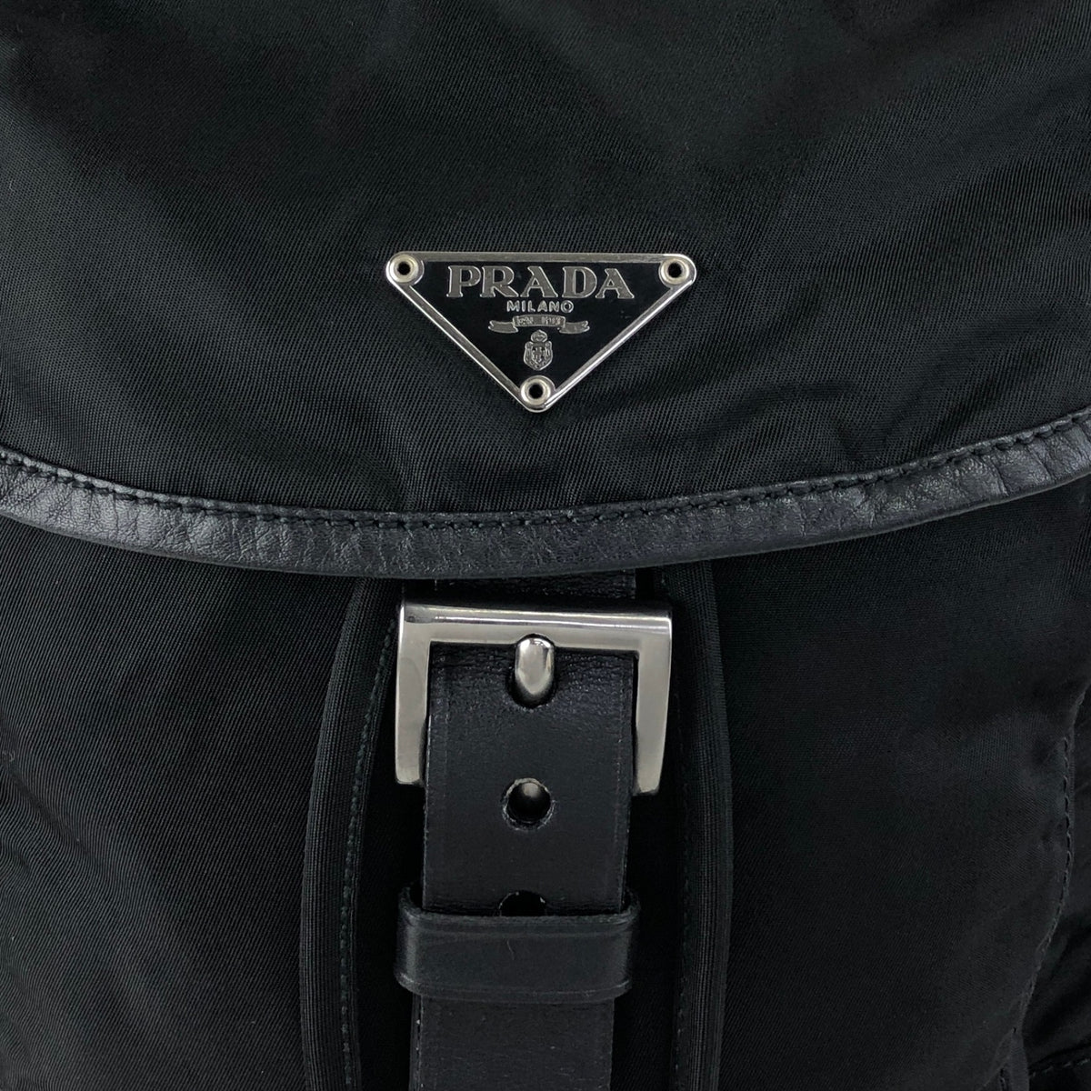 PRADA Tessuto Triangle Logo Backpack Black Vintage 2jwvfk