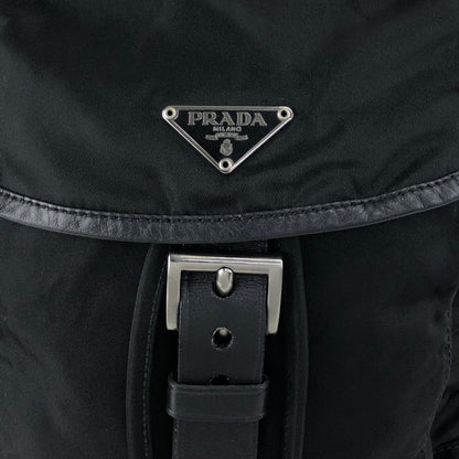 PRADA Tessuto Triangle Logo Backpack Black Vintage 2jwvfk