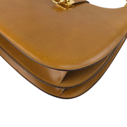 CELINE Horse Bit Chain Shoulder bag Brown Vintage 6hjm4n