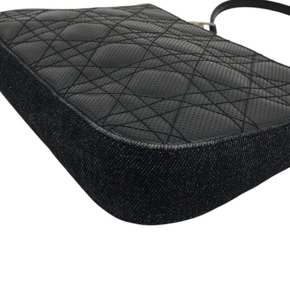 Christian Dior Cannage Small Shoulder bag Black Vintage p5ui7r