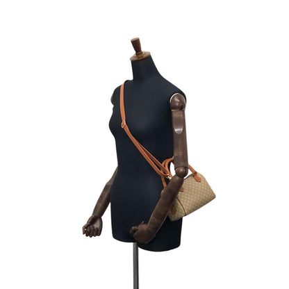 CELINE Macadam Two-way Handbag Shoulder bag Beige Vintage vwi2wp