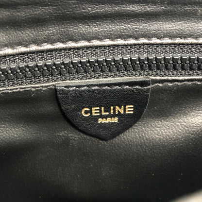 CELINE Triomphe Piping Shoulder bag Black×Brown Vintage 5hc7wn