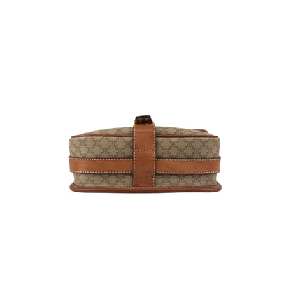 CELINE Macadam Front Buckle  Shoulder bag Beige Vintage nnbcwv
