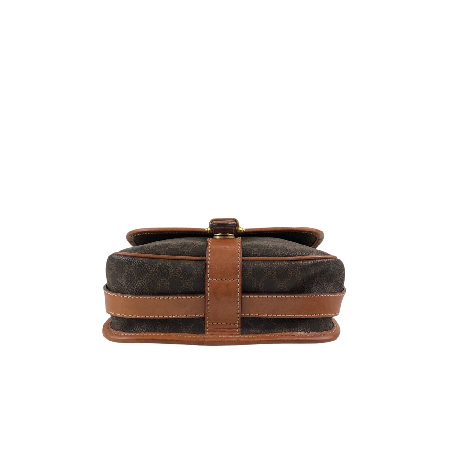 CELINE Macadam Front Buckle Shoulder bag Brown Vintage 5zhw5w