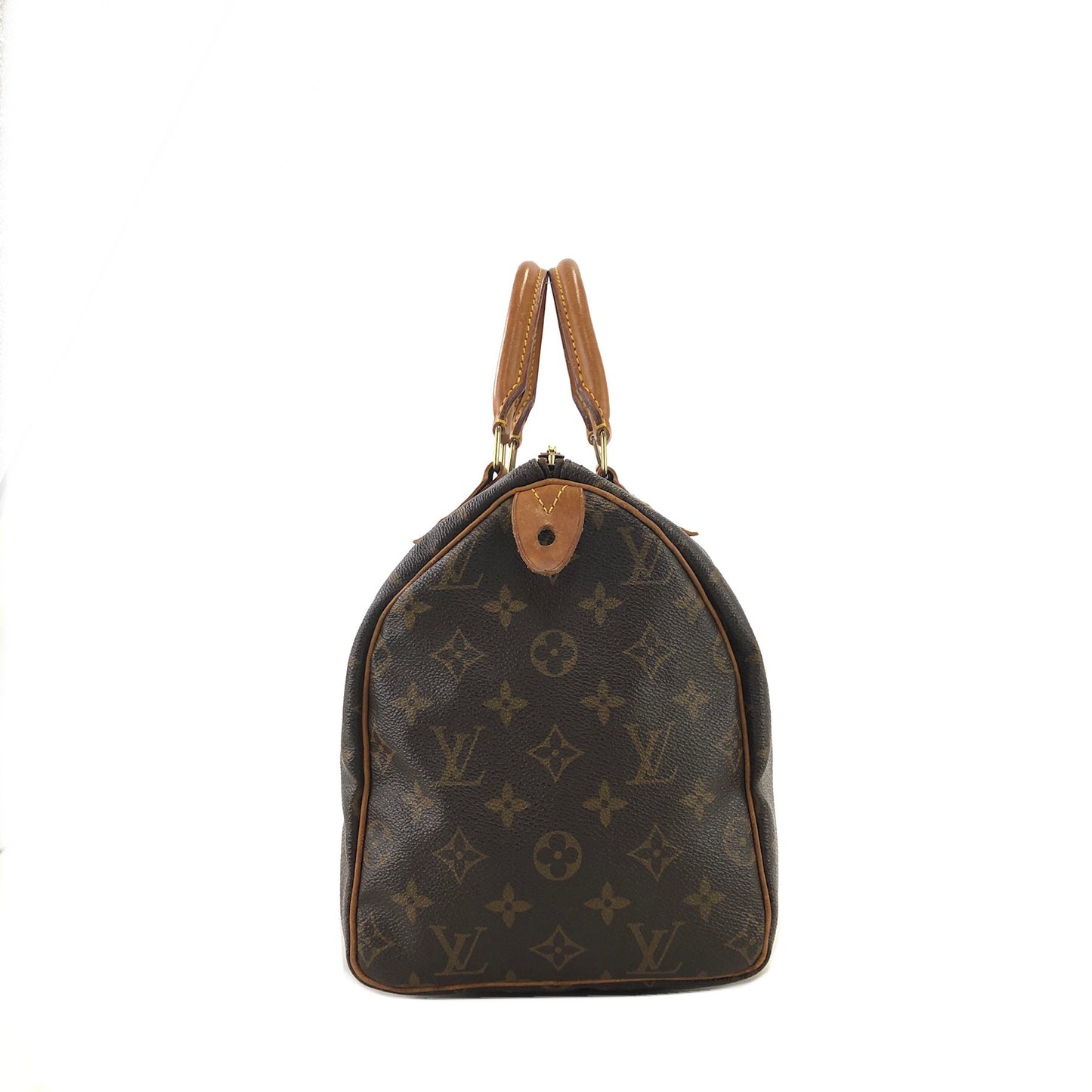 LOUIS VUITTON Monogram Handbag Boston bag Brown Vintage sdab23