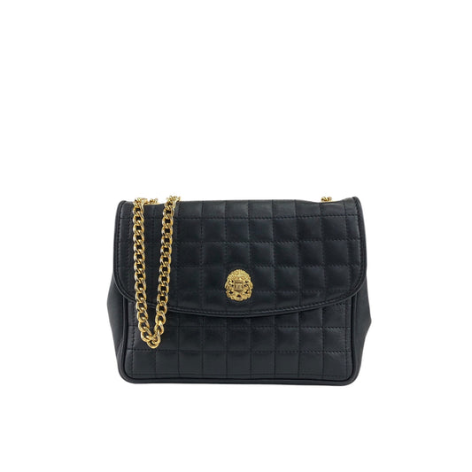 CELINE Blason Bias Stitch Chain Shoulder bag Black Vintage 5jizvf