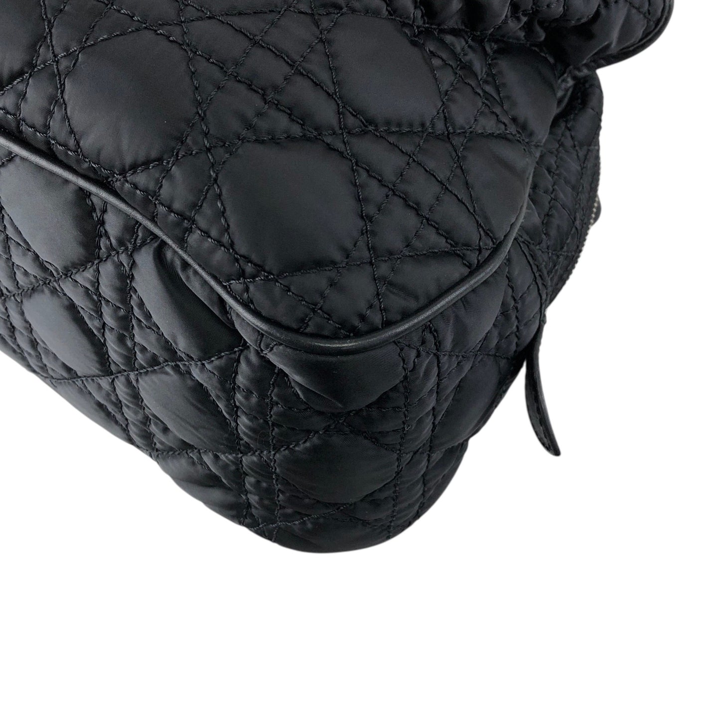 Christian Dior Cannage Charm Handbag Black Vintage sreacp