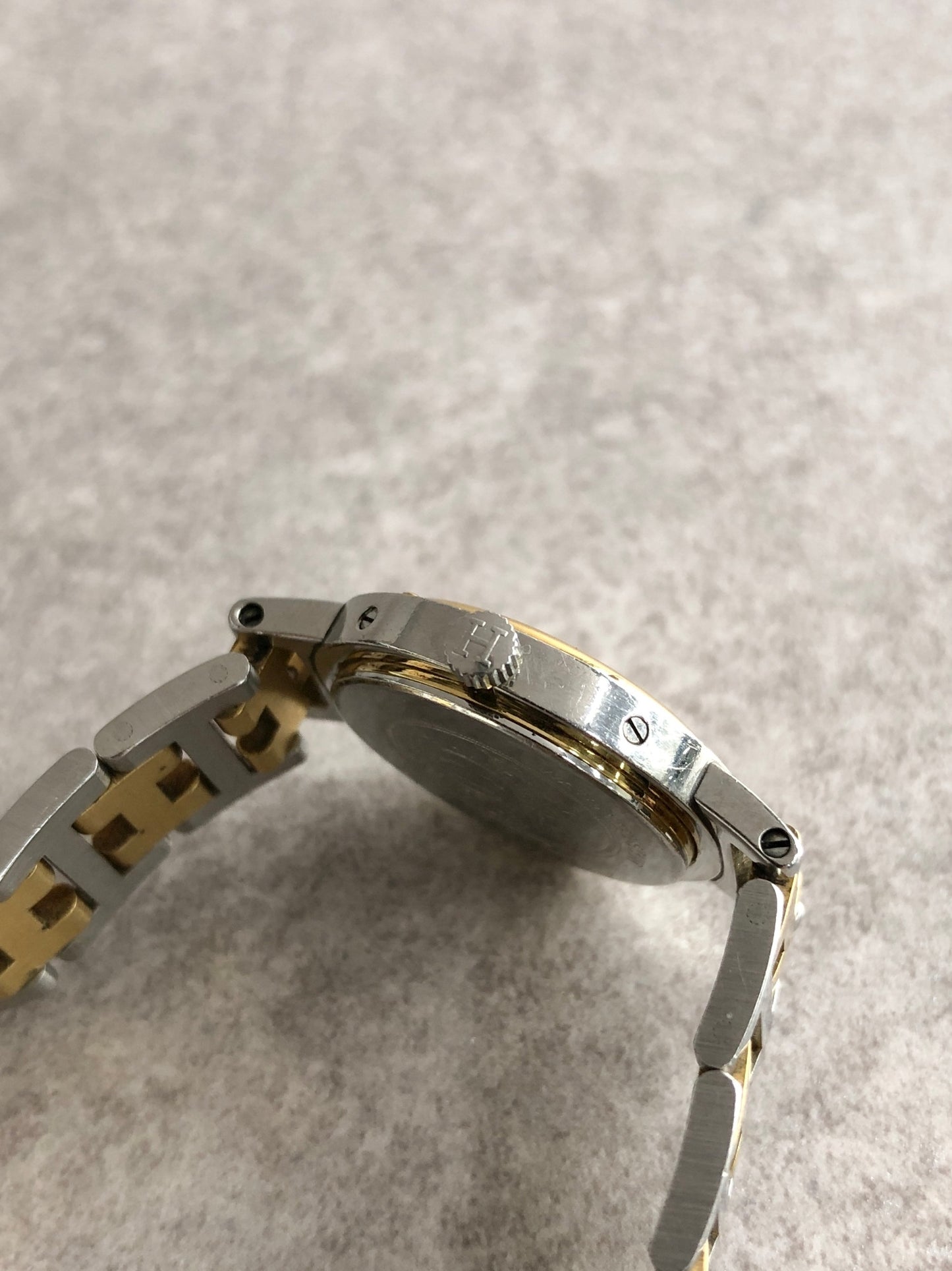 HERMES Quartz  Clipper Watch Silver×Gold Vintage 8nv65a