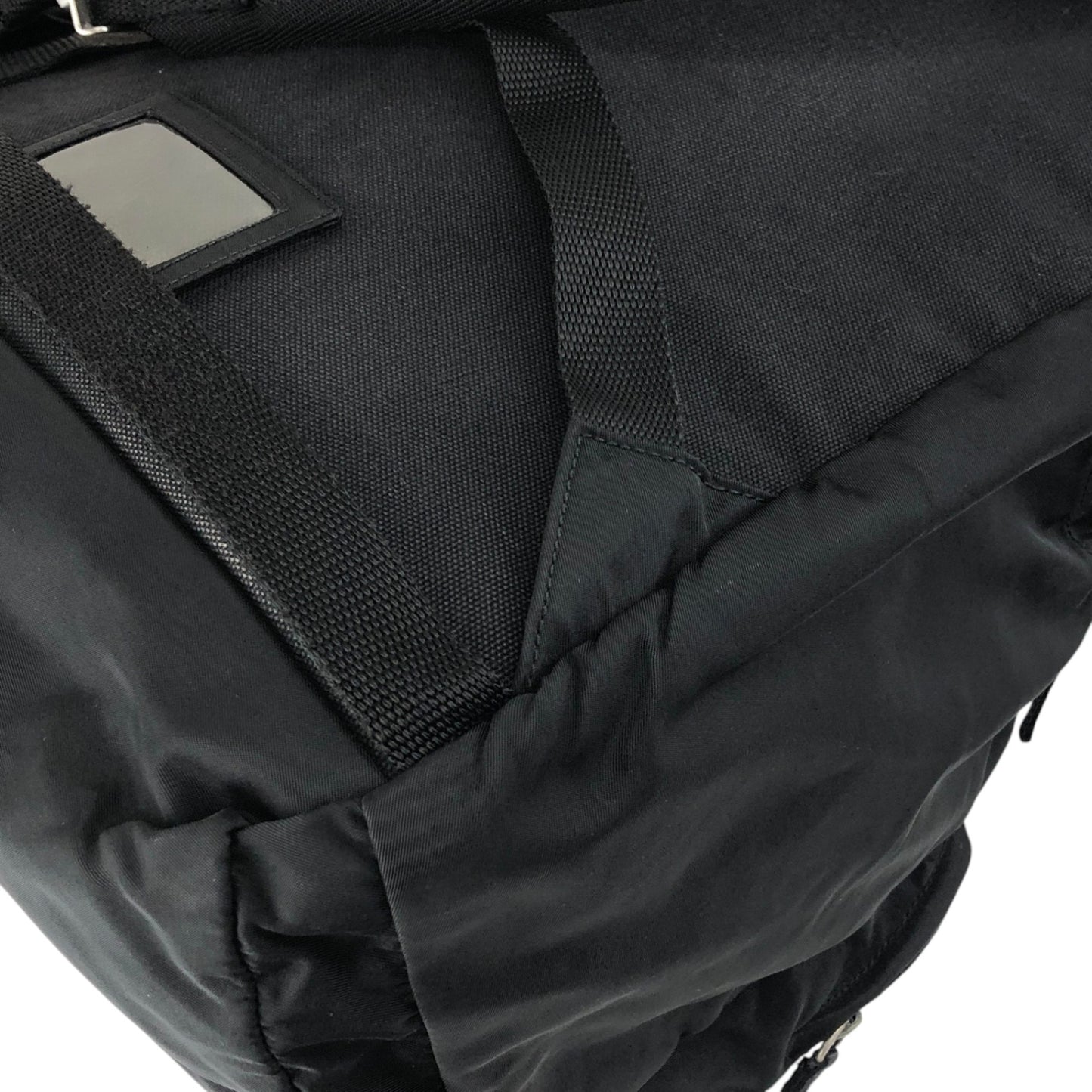 PRADA Tessuto Triangle Logo Backpack Black Vintage 8a5c5r