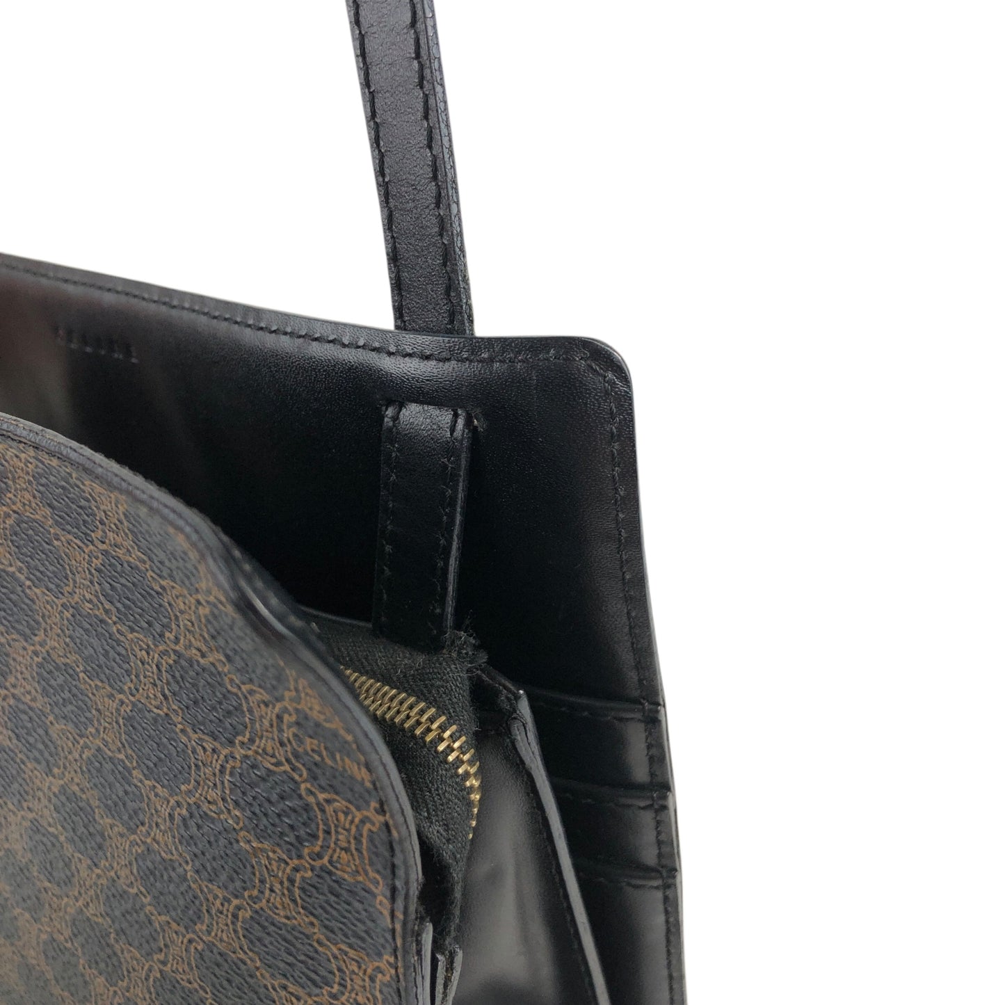 CELINE Macadam Shoulder bag Black Vintage dwm48m