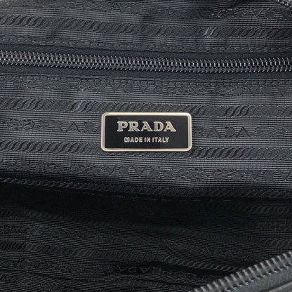 PRADA Tessuto Triangle Logo Small Boston bag Handbag Black BR3697 Vintage ftdzu4