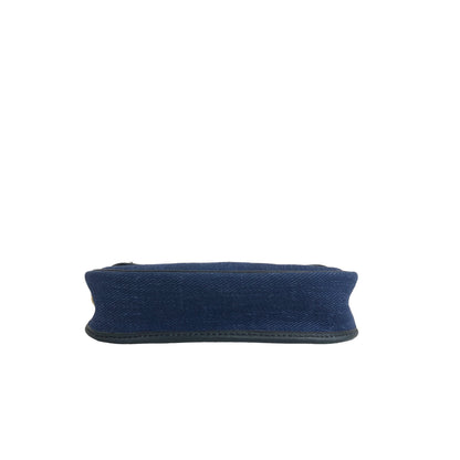 CELINE Blason Denim Small Shoulder bag Indigo Vintage x5cwtz