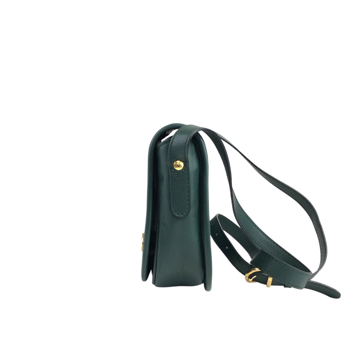 CELINE Gancini Shoulder bag Green Vintage 5xwwza