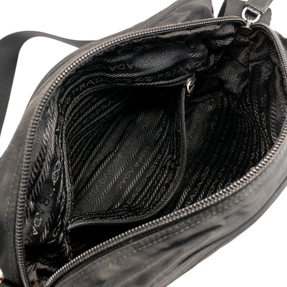 PRADA Tessuto Triangle Logo Shoulder bag Black Vintage rjf7np